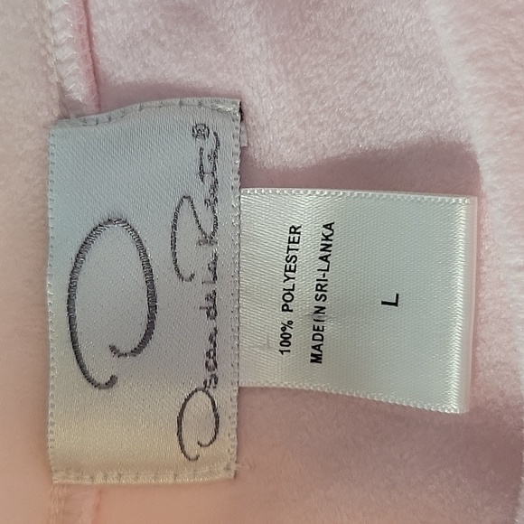OSCAR DE LA RENTA Pink Floral Fleece Pullover Sweater Large - Picture 7 of 7
